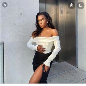 House of CB 'Evita' Ivory Draped Corset Top